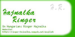 hajnalka ringer business card